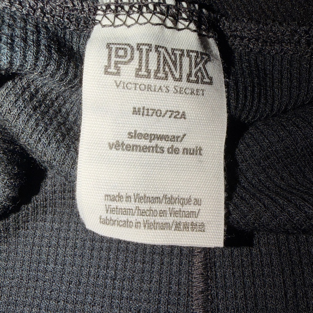 Victoria's Secret PINK Black Thermal Long Sleeve Shirt & Leggings Pajamas - Picture 11 of 11
